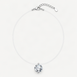 Sterling Silver Moissanite Pendant Necklace – product photo [FITINY]