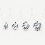 Sterling Silver Moissanite Pendant Necklace – size comparison [FITINY]