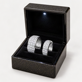 S925 Moissanite Matching Couple Eternity Bands Wedding Rings – in the FITINY gift box [FITINY]