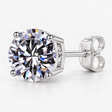 S925 Multicolor Moissanite 4-Prong Stud Earrings – close-up of the setting and stone [FITINY]