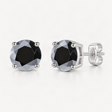 S925 Multicolor Moissanite 4-Prong Stud Earrings – Mysterious Black option [FITINY]