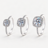 S925 Multicolor Moissanite Cushion Halo Adjustable Rings with Pavé-Set Band & Square Accen – size comparison [FITINY]