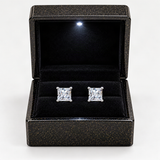 S925 Square Princess Cut CZ or Moissanite Stud Earrings – in the FITINY gift box [FITINY]