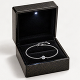 Minimalist Sterling Silver D-Color VVS1 Moissanite Solitaire Bracelet with Delicate Chain – in the FITINY gift box [FITINY]