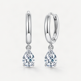 Teardrop Dangle Earrings with Brilliant Moissanite Stones – product photo [FITINY]