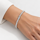VVS1 Moissanite S925 & 14K Tennis Chain Iced Out Necklace and Bracelet – worn by a woman, true-to-size [FITINY]