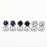 Multicolor Crystal Cluster Magnetic Round Halo Stud Earrings – fitiny