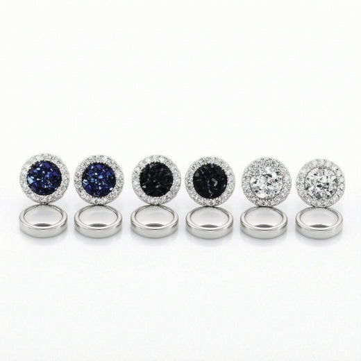 Multicolor Crystal Cluster Magnetic Round Halo Stud Earrings – fitiny