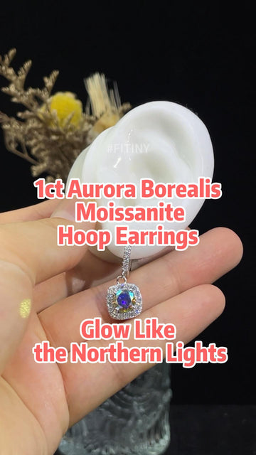 1ct Moissanite Hoops That GLOW in the Dark!