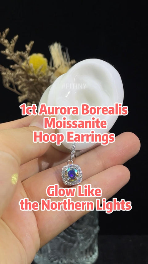 1ct Moissanite Hoops That GLOW in the Dark!
