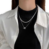 Double-Layered Letter Necklace
