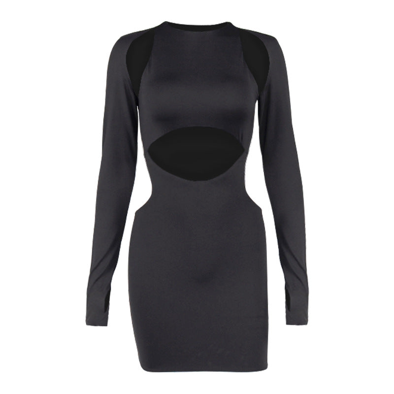 Floerns Women's Sexy Solid Long Sleeve Bodycon Maxi Dress