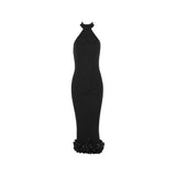 Sleeveless Hip Slim Midi Skirt Black