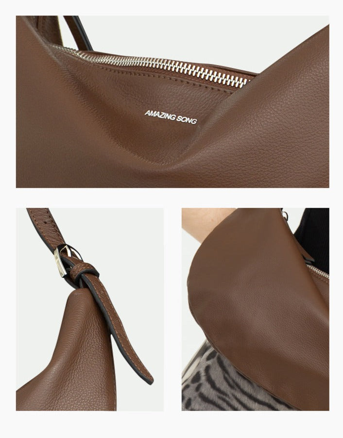 Women's Big Capacity Leather Hobo Bag