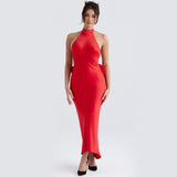 Bow Halter Dress Evening Dress
