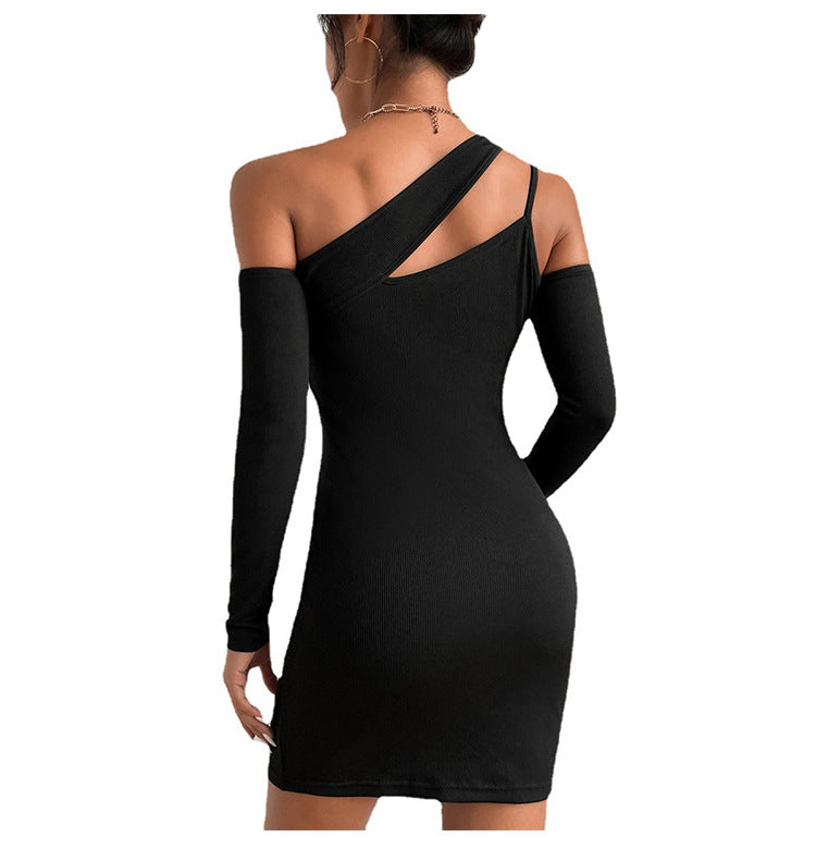 Women's Sexy Elegant Long Sleeve Cocktail Party Split Mini Dress
