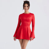 Long Sleeve Tight Red Dress
