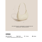 Minimalist Crescent Moon Leather Shoulder Bag - Niche Design Baguette Purse