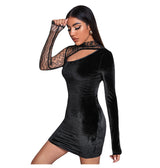 Mizoci Women's Sexy Long Sleeve Ruched Bodycon Mini Party Cocktail Dress