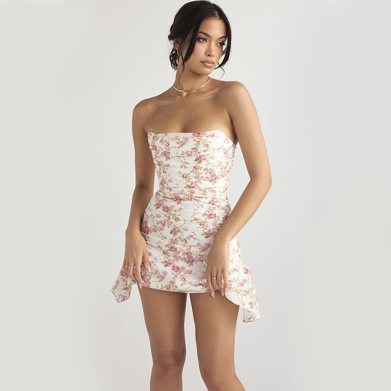 Floral Bandeau Mini Dress