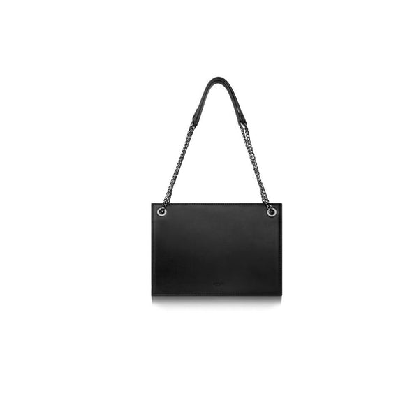 Leather Double Chain Shoulder Bag - Fitiny