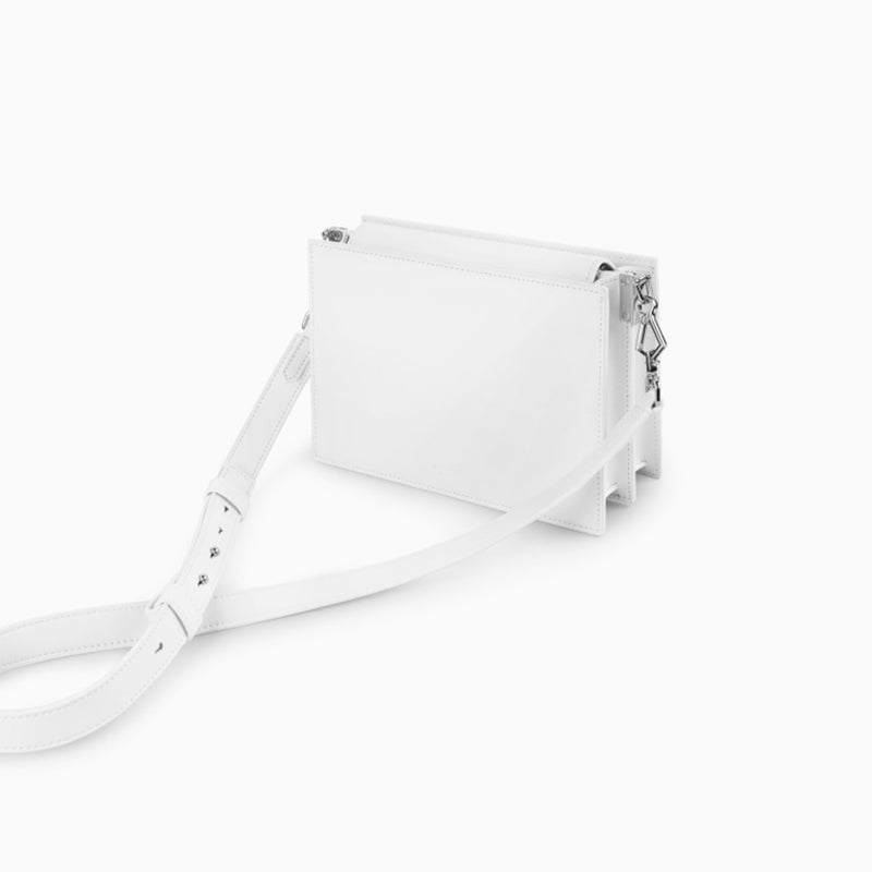 Leather Shoulder Bag White - Fitiny