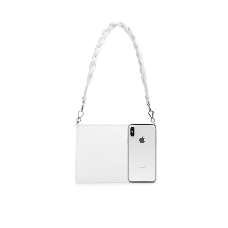 Leather Shoulder Bag White - Fitiny