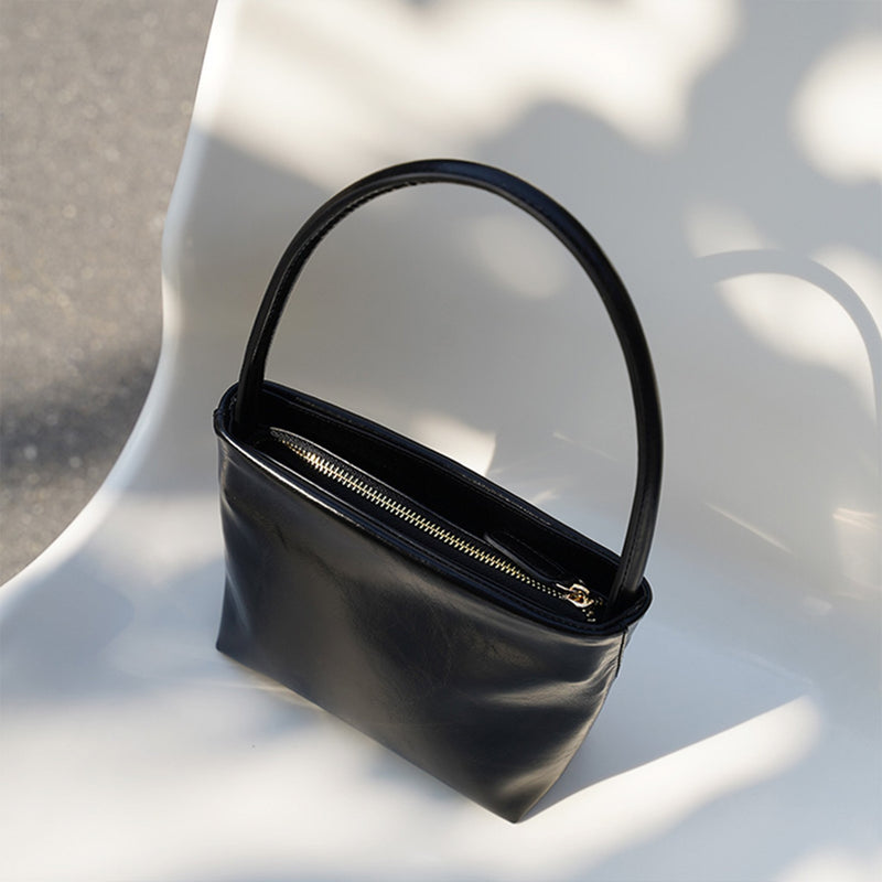 Leather Handbag Black - Fitiny