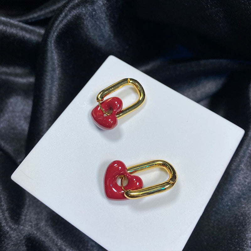 Enamelled Love Earrings