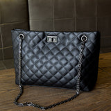 Diamond-Quilted Chain Bag with Large Capacity, Diamond Grid Texture Single Shoulder Bag