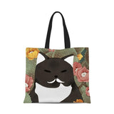 Watercolor cat one-shoulder canvas bag 35*40cm