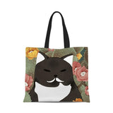 Watercolor cat one-shoulder canvas bag 35*40cm