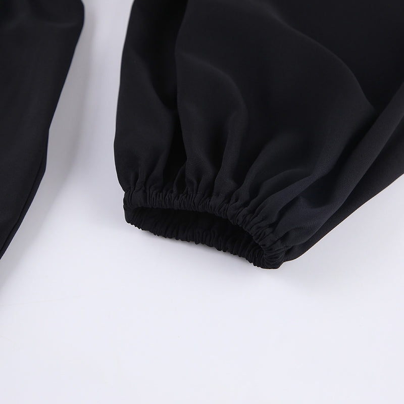 Temperament square collar dress women's commuter Sexy Slim-fit puff sleeve hip skirt