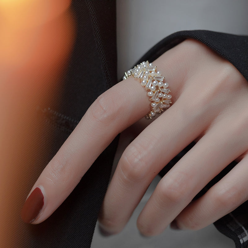 Diamond Geometric Ring, Middle Finger Ring, Pointer Finger Ring, Gift for  Her