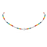 Rainbow Smiley Beaded Necklace